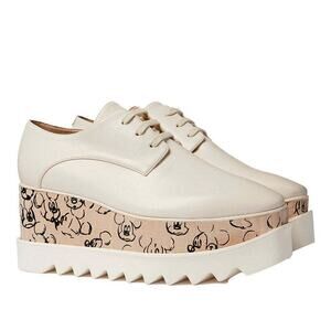 Stella McCartney X Fantasia Elyse Disney Platform Wood Shoes Mickey Sz 11